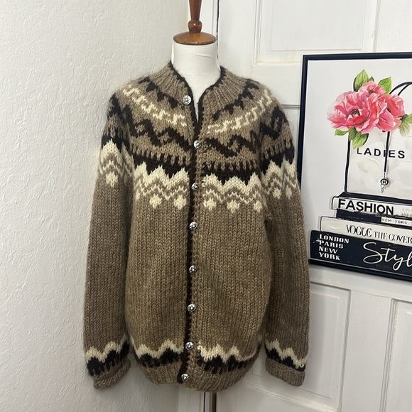 Vintage Hilda Ltd. Wool Cardigan Size Mens L - Picture 1 of 9